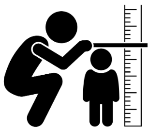 Image of a person measuring the height of a smaller person.